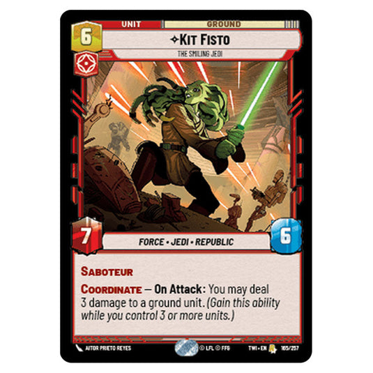 Star Wars Unlimited - Twilight of the Republic - Kit Fisto The Smiling Jedi (Rare) - 165/257