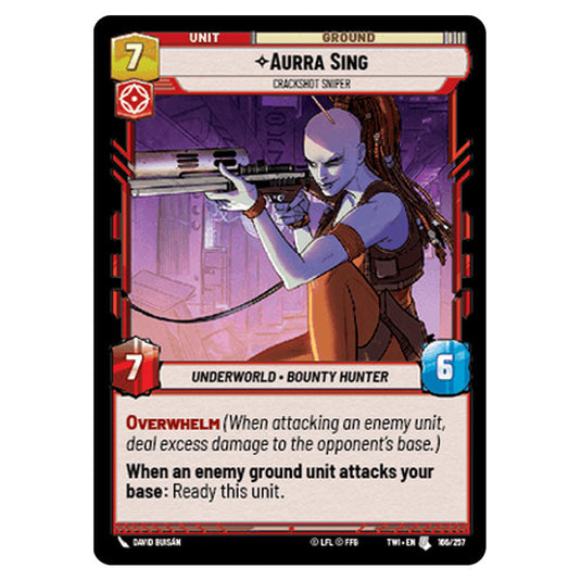 Star Wars Unlimited - Twilight of the Republic - Aurra Sing Crackshot Sniper (Uncommon) - 166/257