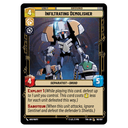 Star Wars Unlimited - Twilight of the Republic - Infiltrating Demolisher (Common) - 182/257