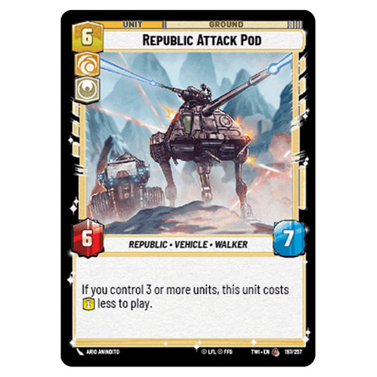 Star Wars Unlimited - Twilight of the Republic - Republic Attack Pod (Common) - 197/257