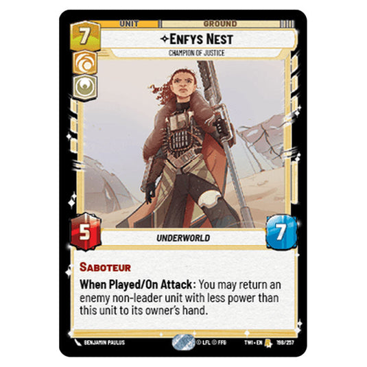 Star Wars Unlimited - Twilight of the Republic - Enfys Nest Champion of Justice (Rare) - 198/257