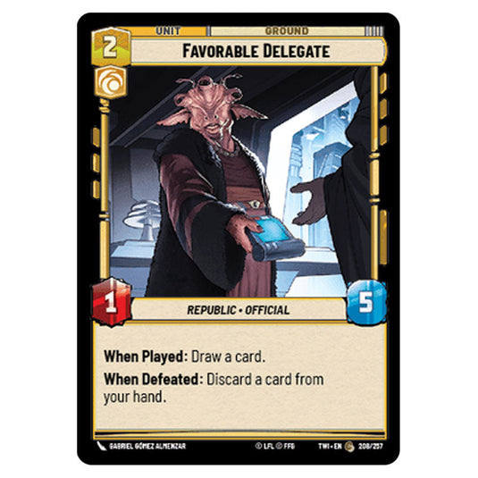 Star Wars Unlimited - Twilight of the Republic - Favorable Delegate (Common) - 208/257