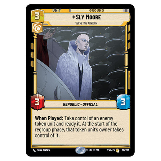 Star Wars Unlimited - Twilight of the Republic - Sly Moore Secretive Advisor (Rare) - 211/257