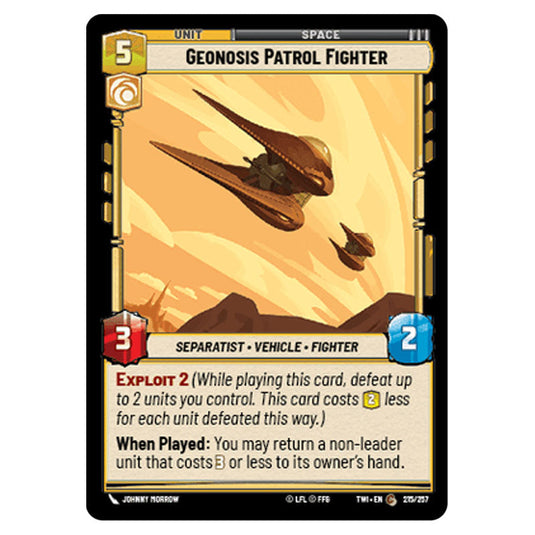 Star Wars Unlimited - Twilight of the Republic - Geonosis Patrol Fighter (Common) - 215/257