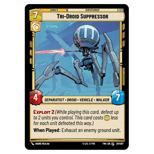 Star Wars Unlimited - Twilight of the Republic - Tri-Droid Suppressor (Common) - 217/257