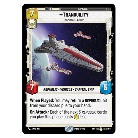 Star Wars Unlimited - Twilight of the Republic - Tranquility Inspiring Flagship (Rare) - 246/257