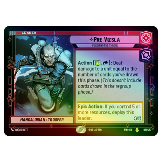 Star Wars Unlimited - Twilight of the Republic - Pre Vizsla Pursuing the Throne (Rare) - 010/257 (Foil)