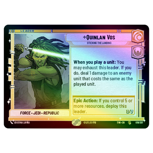 Star Wars Unlimited - Twilight of the Republic - Quinlan Vos Sticking the Landing (Common) - 018/257 (Foil)