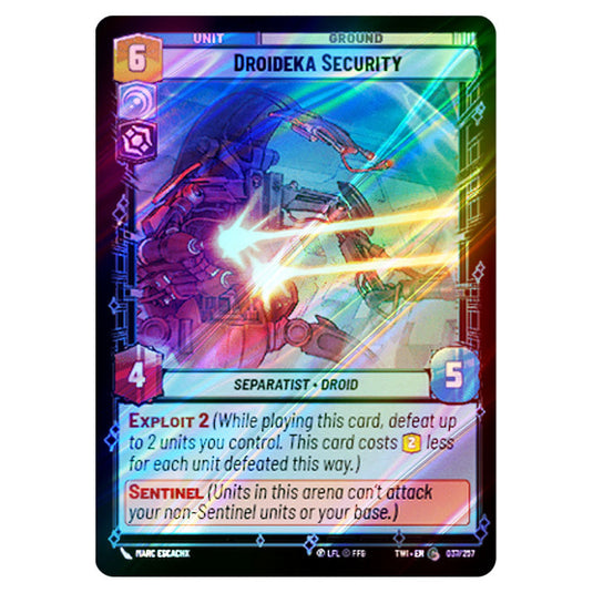 Star Wars Unlimited - Twilight of the Republic - Droideka Security (Common) - 037/257 (Foil)