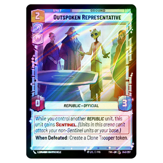 Star Wars Unlimited - Twilight of the Republic - Outspoken Representative (Common) - 043/257 (Foil)