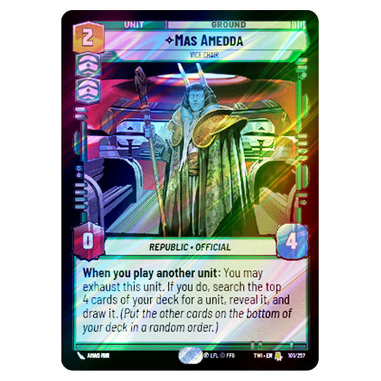 Star Wars Unlimited - Twilight of the Republic - Mas Amedda Vice Chair (Rare) - 101/257 (Foil)