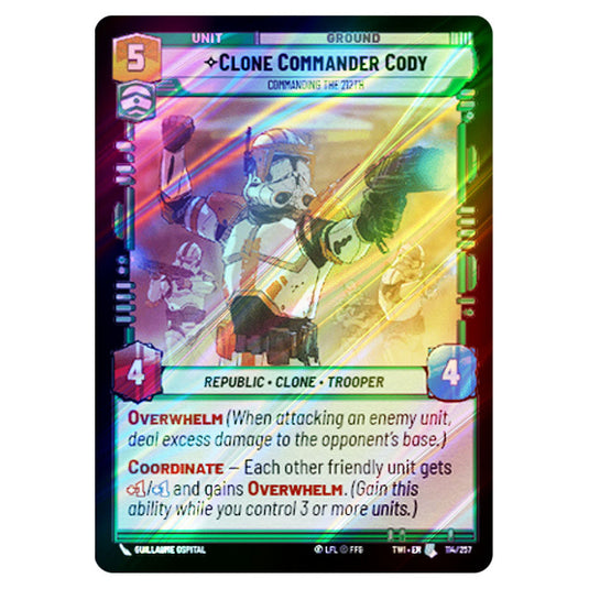 Star Wars Unlimited - Twilight of the Republic - Clone Commander Cody Commanding the 212th (Uncommon) - 114/257 (Foil)