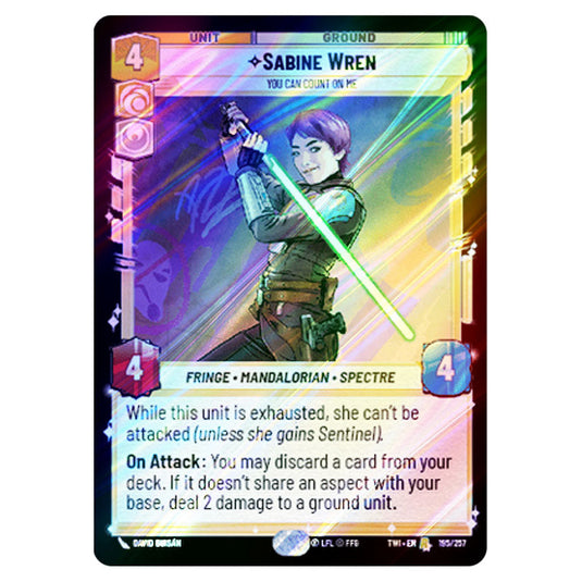 Star Wars Unlimited - Twilight of the Republic - Sabine Wren You Can Count On Me (Rare) - 195/257 (Foil)