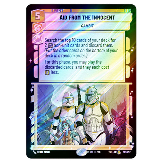 Star Wars Unlimited - Twilight of the Republic - Aid from the Innocent (Rare) - 201/257 (Foil)