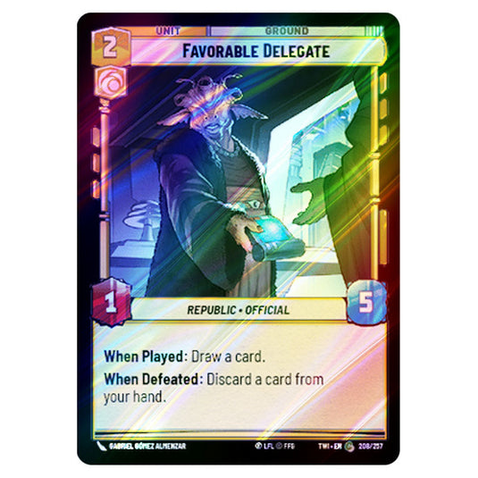 Star Wars Unlimited - Twilight of the Republic - Favorable Delegate (Common) - 208/257 (Foil)