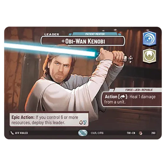 Star Wars Unlimited - Twilight of the Republic - Obi-Wan Kenobi Patient Mentor (Common) - 260/257 (Showcase)