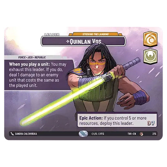 Star Wars Unlimited - Twilight of the Republic - Quinlan Vos Sticking the Landing (Common) - 275/257 (Showcase)
