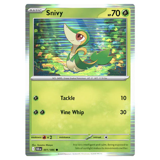Pokemon - Scarlet & Violet - Black Bolt - Snivy - 001/086 (Line Holo)
