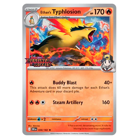 Pokemon - Scarlet & Violet - Destined Rivals - Ethan's Typhlosion - 034/182 (Pre Release Stamped)