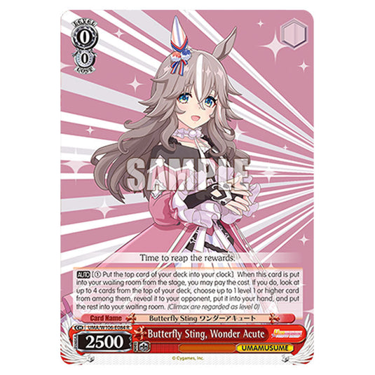 Butterfly Sting, Wonder Acute UMA/W106-E084 card from the Weiss Schwarz set Umamusume: Pretty Derby