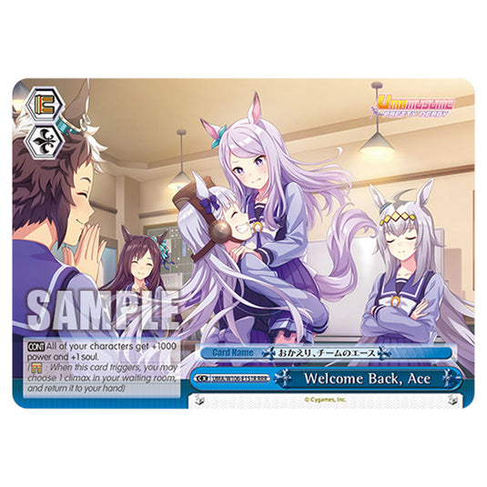 Welcome Back, Ace UMA/W106-E151R card from the Weiss Schwarz set Umamusume: Pretty Derby
