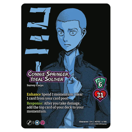 Connie Springer, Ideal Soldier card from the Attack on Titan set Origins of Power CH-C 02 004/186