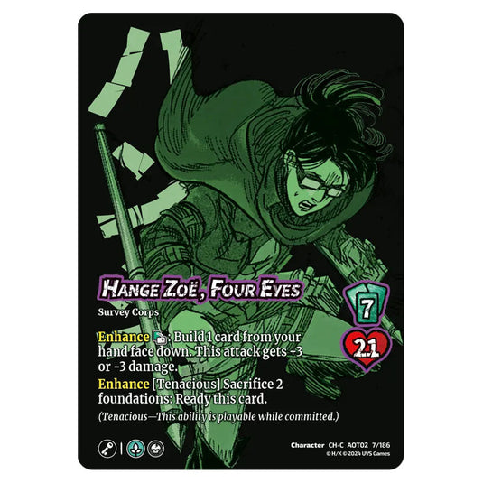 Hange Zoe, Four Eyes card from the Attack on Titan set Origins of Power CH-C 02 007/186