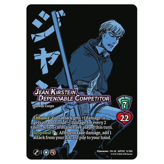 Jean Kirstein, Dependable Competitor card from the Attack on Titan set Origins of Power CH-UC 02 009/186