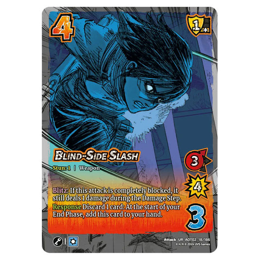 Blind-Side Slash card from the Attack on Titan set Origins of Power UR 02 018/186