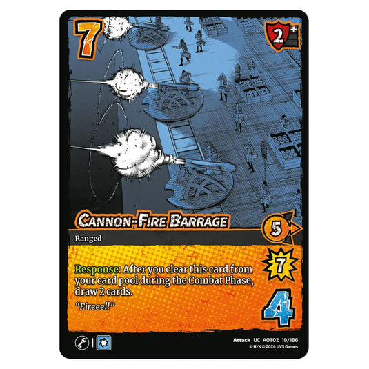 Cannon-Fire Barrage card from the Attack on Titan set Origins of Power UC 02 019/186