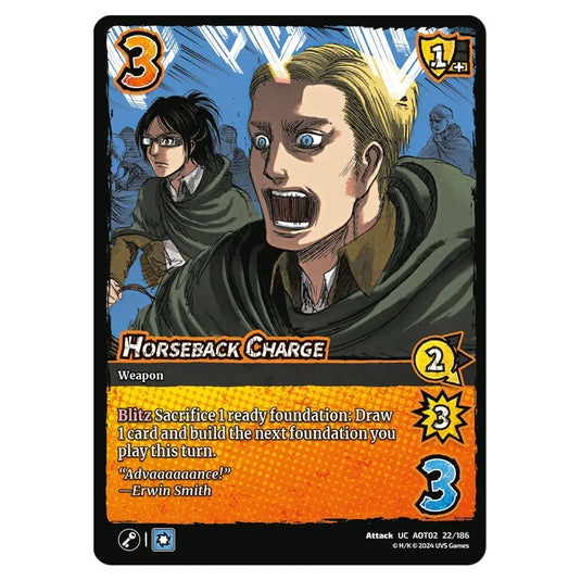 Horseback Charge card from the Attack on Titan set Origins of Power UC 02 022/186