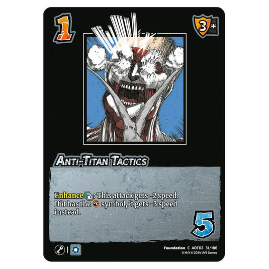 Anti-Titan Tactics card from the Attack on Titan set Origins of Power C 02 031/186