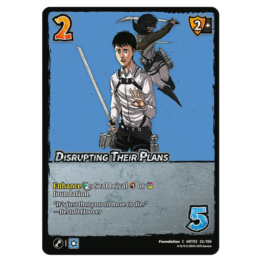 Disrupting Their Plans card from the Attack on Titan set Origins of Power C 02 032/186