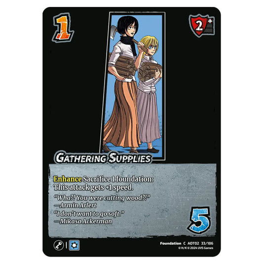 Gathering Supplies card from the Attack on Titan set Origins of Power C 02 033/186