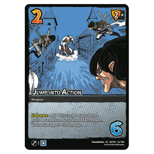 Jump into Action card from the Attack on Titan set Origins of Power UC 02 034/186