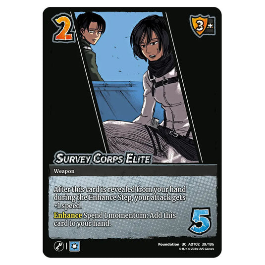 Survey Corps Elite card from the Attack on Titan set Origins of Power UC 02 039/186