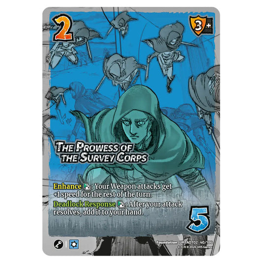 The Prowess of the Survey Corps card from the Attack on Titan set Origins of Power UR 02 040/186