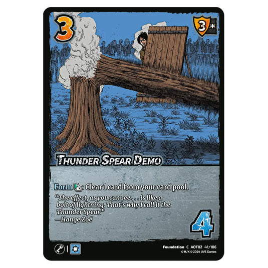 Thunder Spear Demo card from the Attack on Titan set Origins of Power C 02 041/186