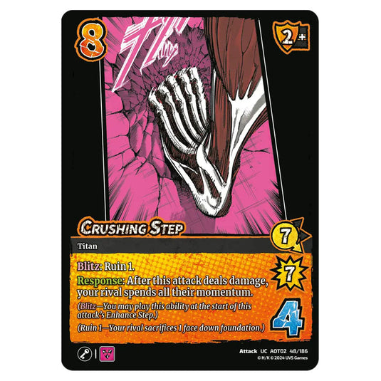 Crushing Step card from the Attack on Titan set Origins of Power UC 02 048/186