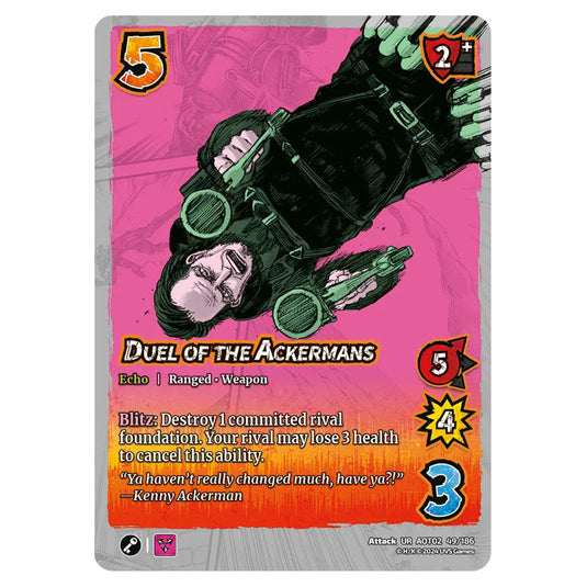 Duel of the Ackermans card from the Attack on Titan set Origins of Power UR 02 049/186