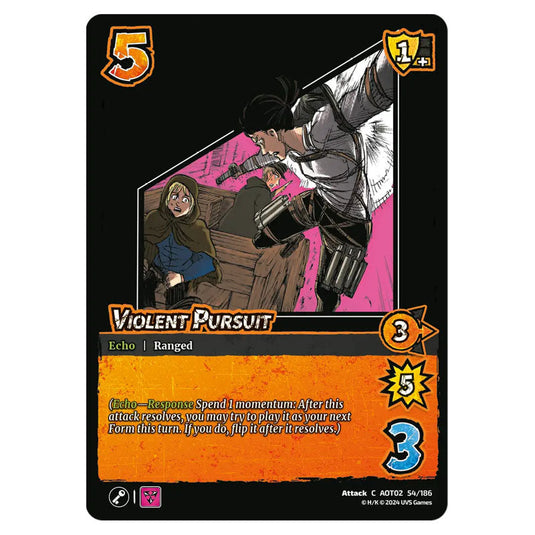 Violent Pursuit card from the Attack on Titan set Origins of Power C 02 054/186