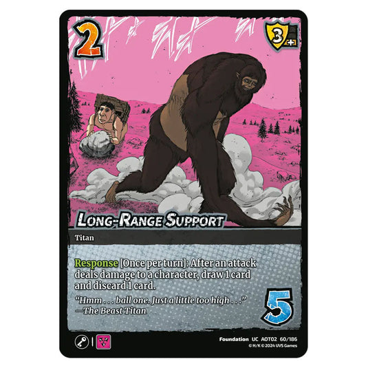 Long-Range Support card from the Attack on Titan set Origins of Power UC 02 060/186