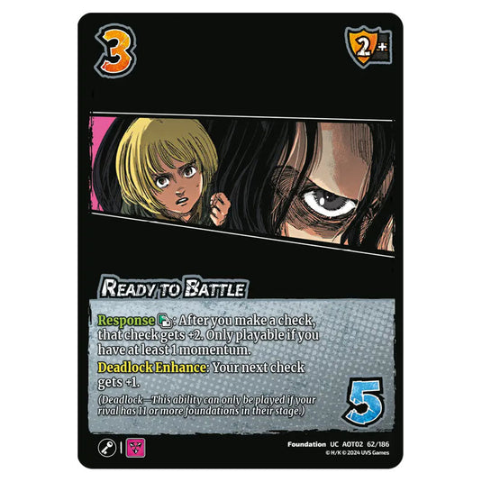 Ready to Battle card from the Attack on Titan set Origins of Power UC 02 062/186