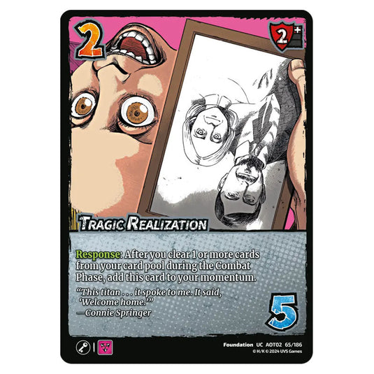 Tragic Realization card from the Attack on Titan set Origins of Power UC 02 065/186