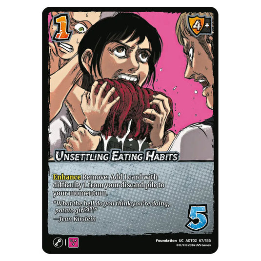 Unsettling Eating Habits card from the Attack on Titan set Origins of Power UC 02 067/186