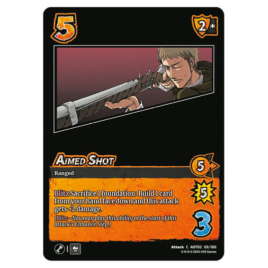 Aimed Shot card from the Attack on Titan set Origins of Power C 02 069/186