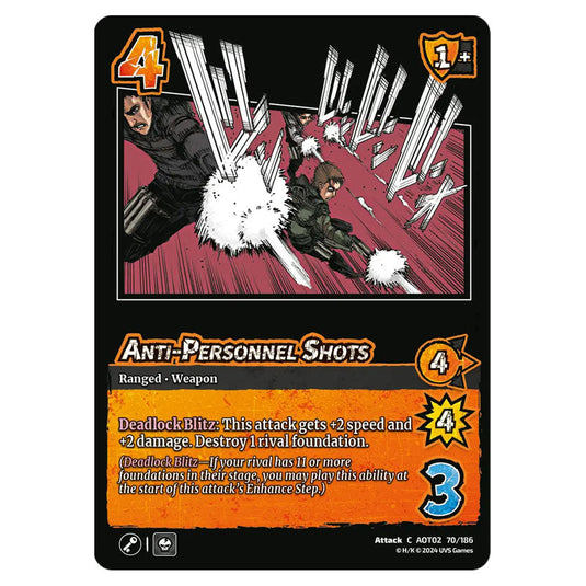 Anti-Personnel Shots card from the Attack on Titan set Origins of Power C 02 070/186