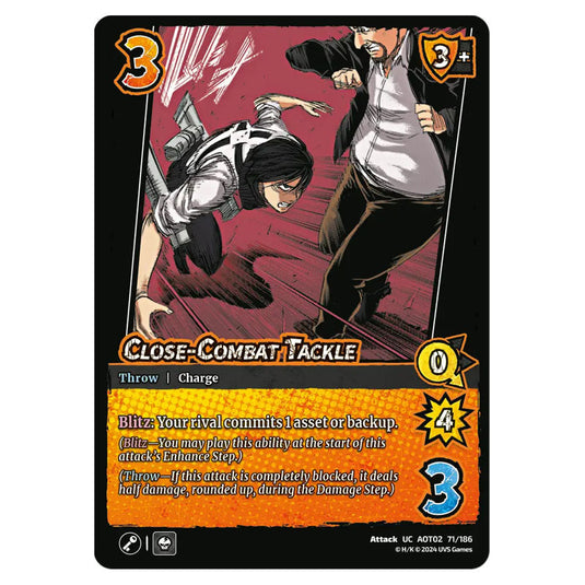 Close-Combat Tackle card from the Attack on Titan set Origins of Power UC 02 071/186