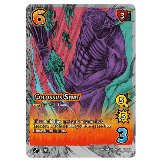 Colossus Swat card from the Attack on Titan set Origins of Power UR 02 072/186