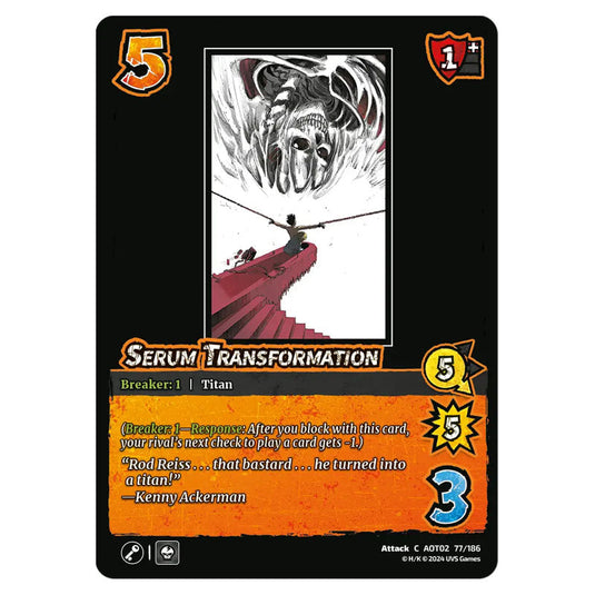 Serum Transformation card from the Attack on Titan set Origins of Power C 02 077/186